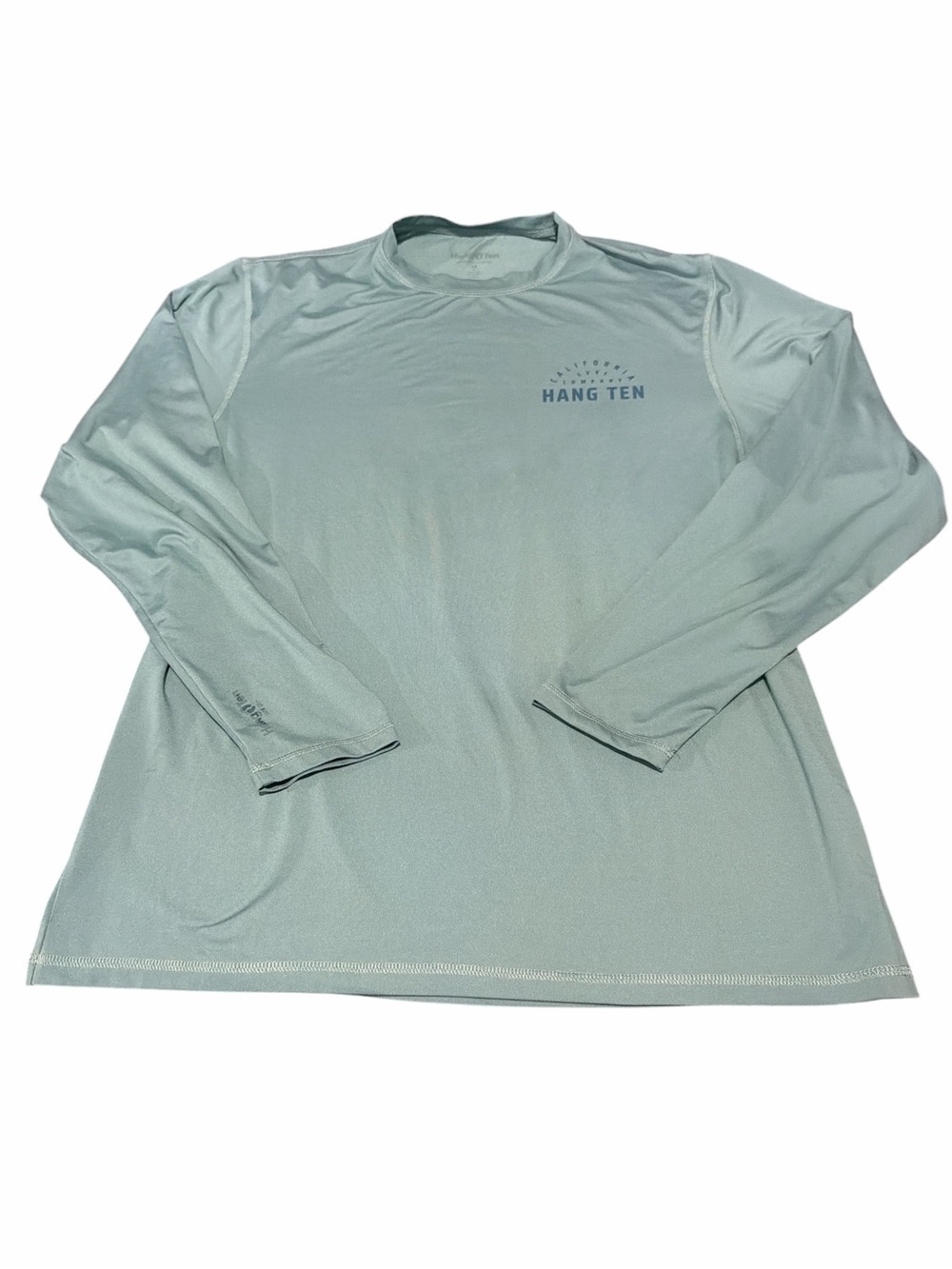 Hang Ten Men Green Long Sleeve Sun Shirt UPF 50+ Rash Guard Swim Tee M